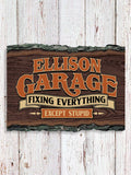 Fixing Everything Garage : Faux Sliced Log Plaque