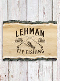 Fly Fishing Guide : Faux Sliced Log Plaque