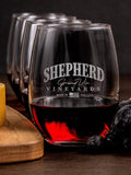 Grand Vineyards : Cheese Board Wine Glass Gift Sets - Engraved