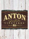 Grand Vineyards : Faux Sliced Log Plaque