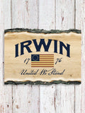United We Stand : Faux Sliced Log Plaque