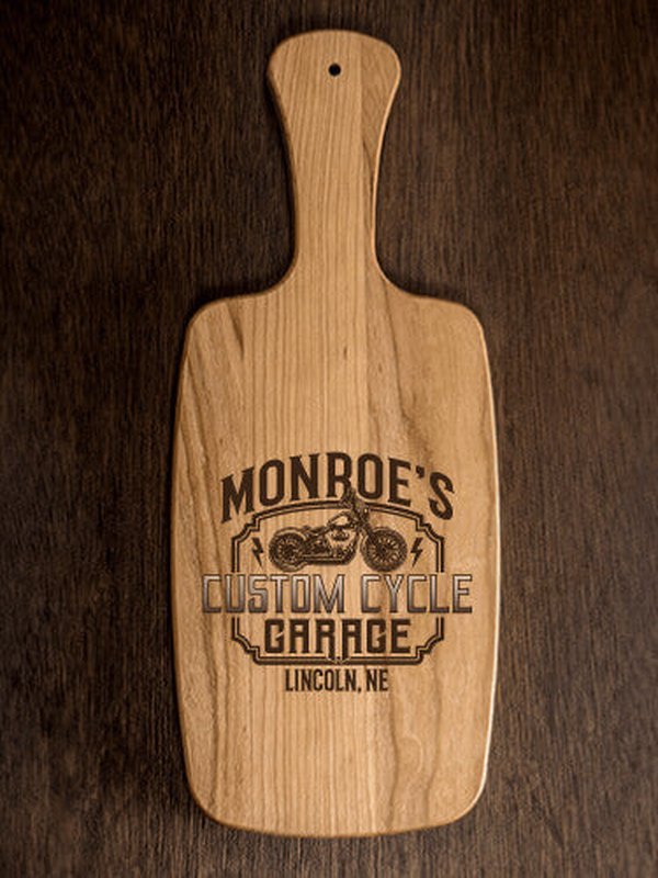 Custom Cycle Garage : Cheese Boards - Engraved