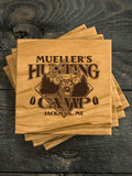 Deer Hunting Camp : Coasters - Engraved