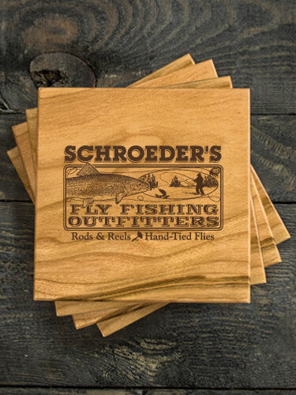 Fly Fishing : Coasters - Engraved