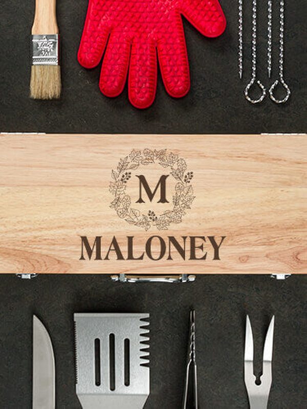 Fall Monogram : 10 Piece BBQ Set