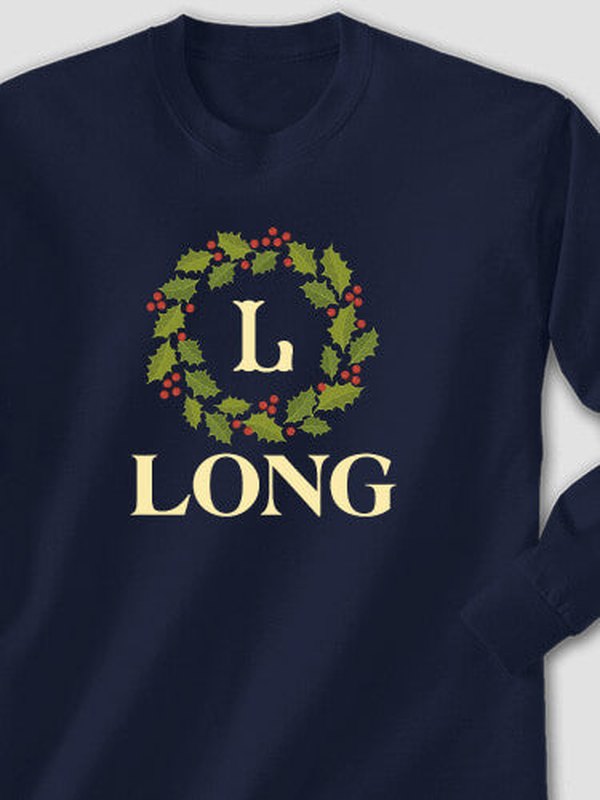 Christmas Monogram : Printed Long Sleeves
