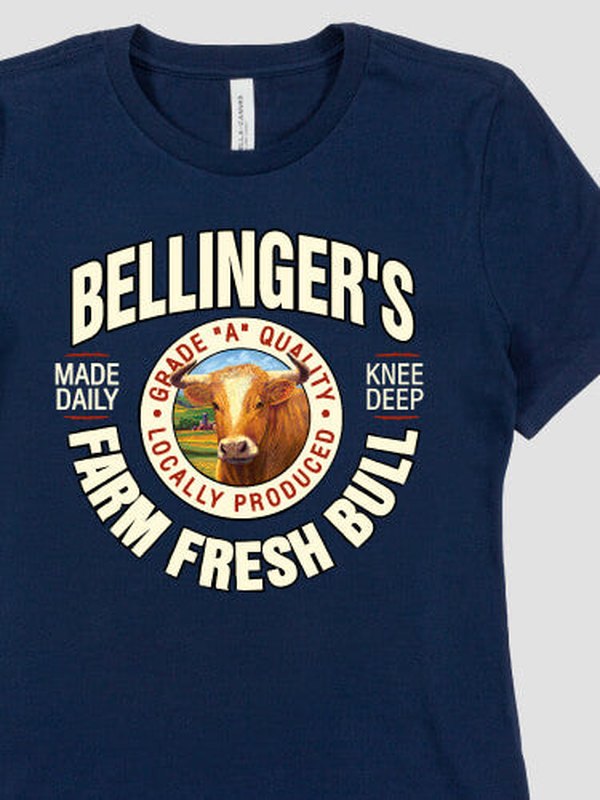 Farm Fresh Bull : Premium Printed T-Shirts