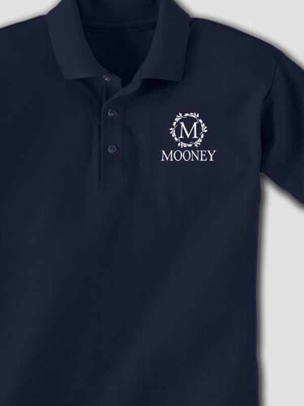 Wreath Monogram : Embroidered Polo Shirts product image 2