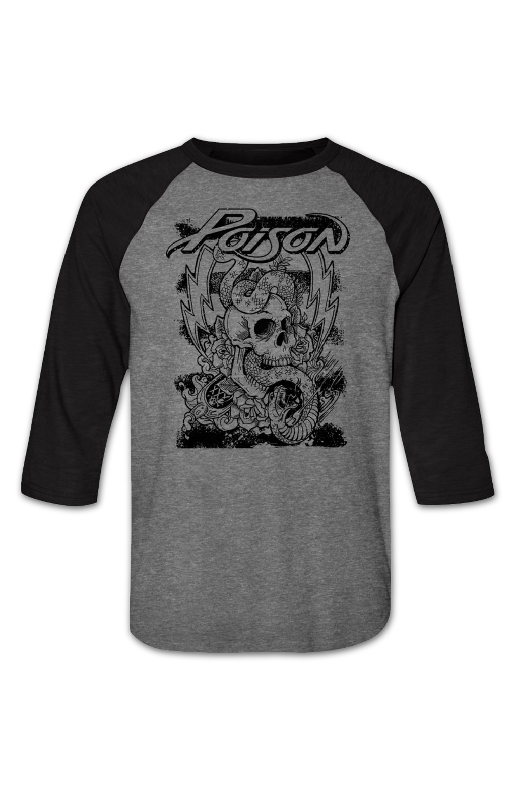 Snake and Skull Sketch Poison Raglan Baseball Shirt product image 2