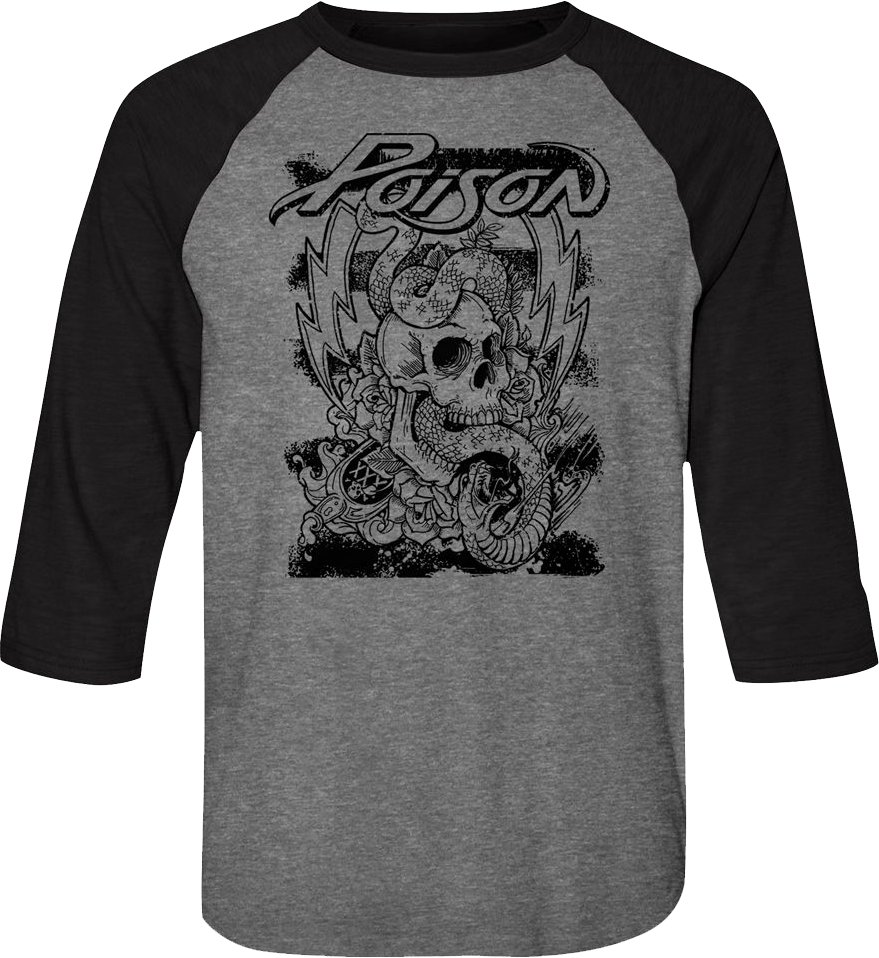 Snake and Skull Sketch Poison Raglan Baseball Shirt product image 1