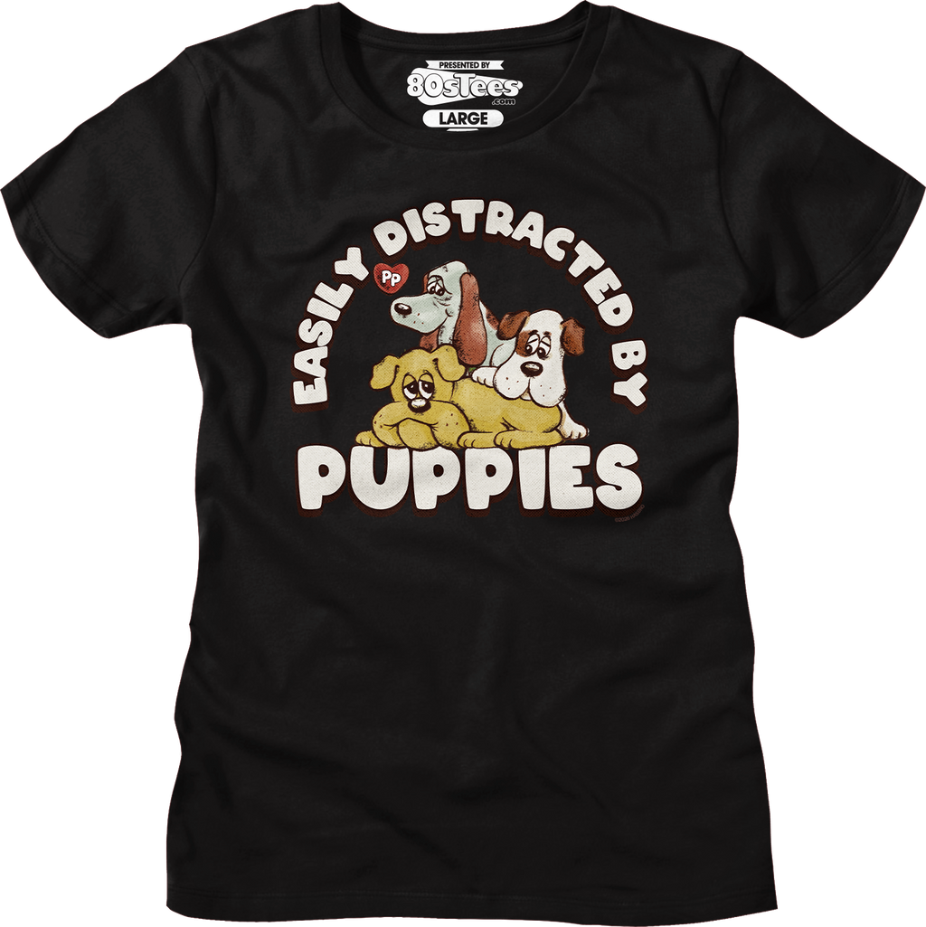 Womens Easily Distracted By Puppies Pound Shirt product image 1