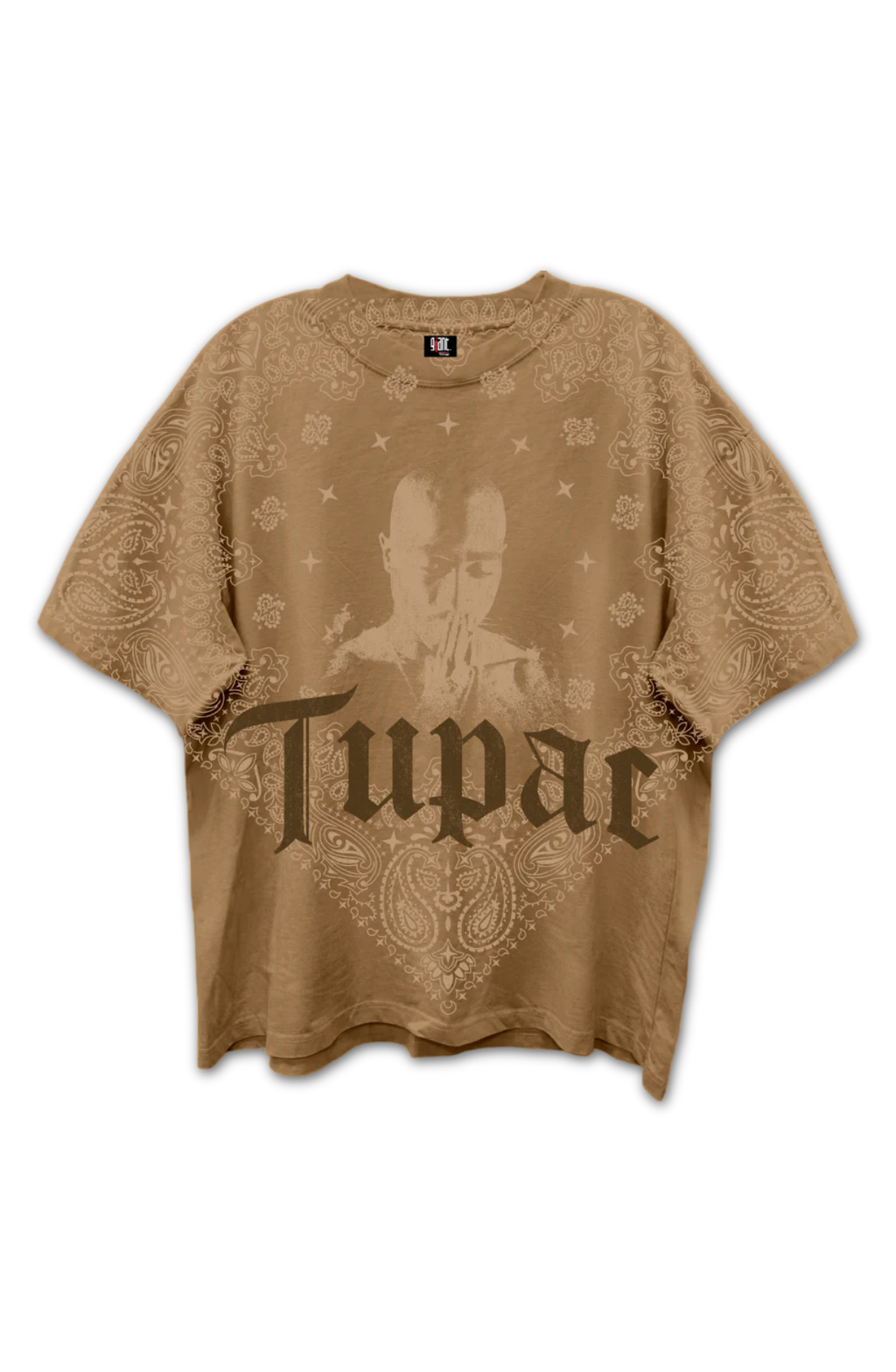Front & Back Praying Hands Tupac Shakur Oversized T-Shirt product image 2