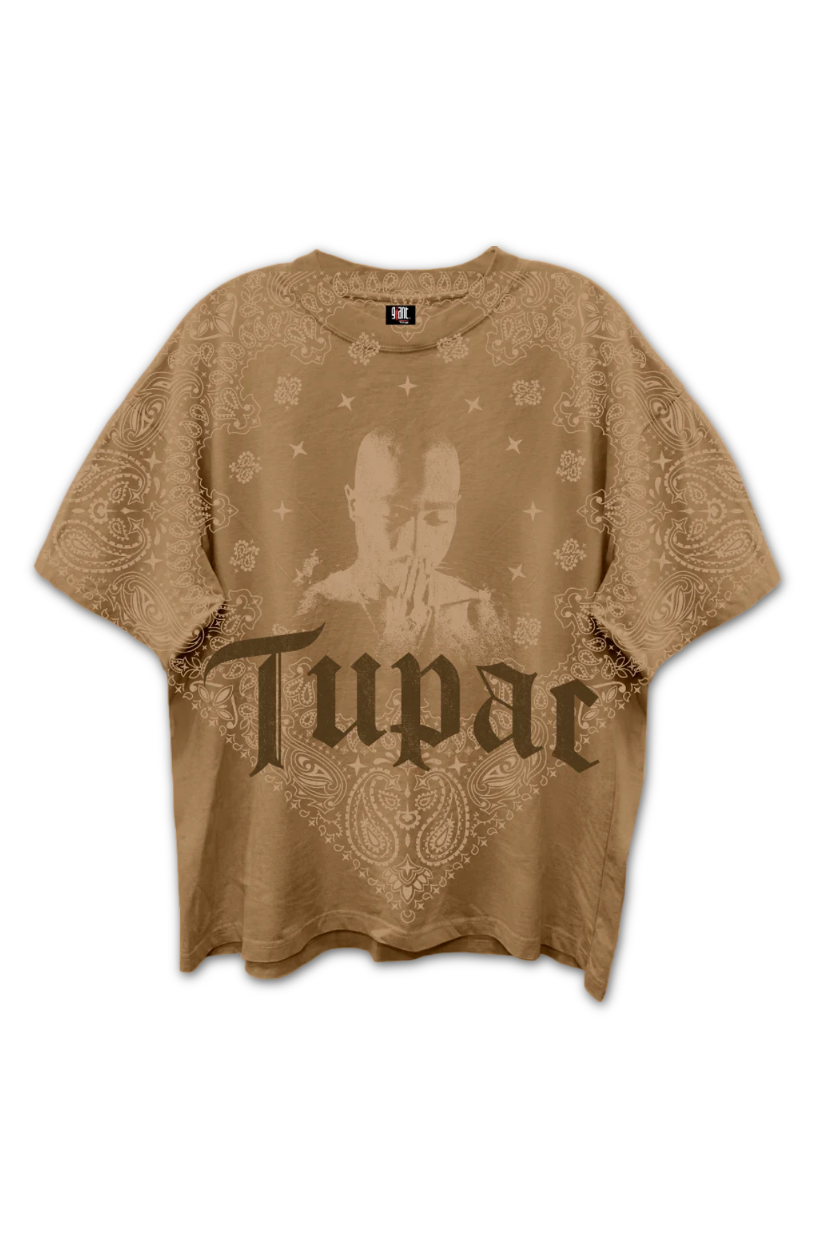Front & Back Praying Hands Tupac Shakur Oversized T-Shirt product image 2