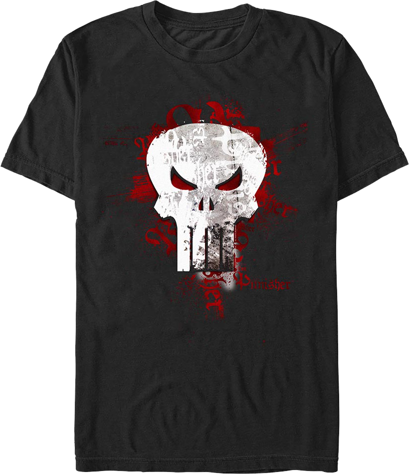 Punisher Blood-Splattered Skull Logo Marvel Comics T-Shirt product image 1