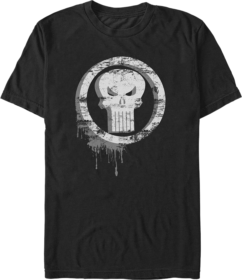 Punisher Skull Graffiti Marvel Comics T-Shirt product image 1