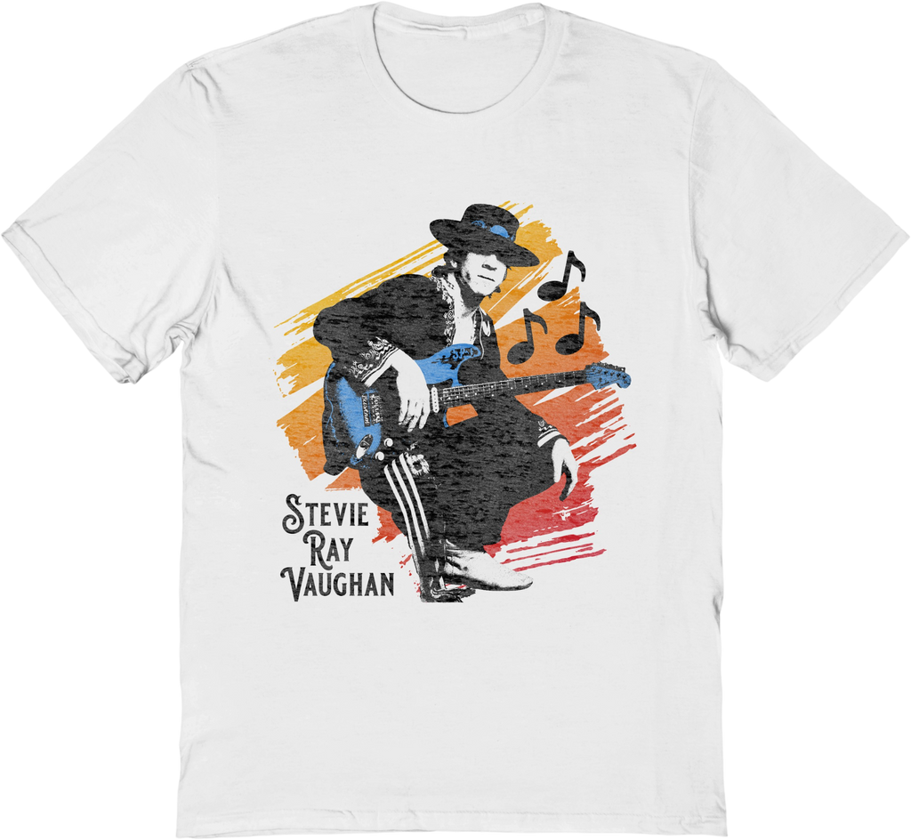 Retro Pose With Guitar Stevie Ray Vaughan T-Shirt product image 1