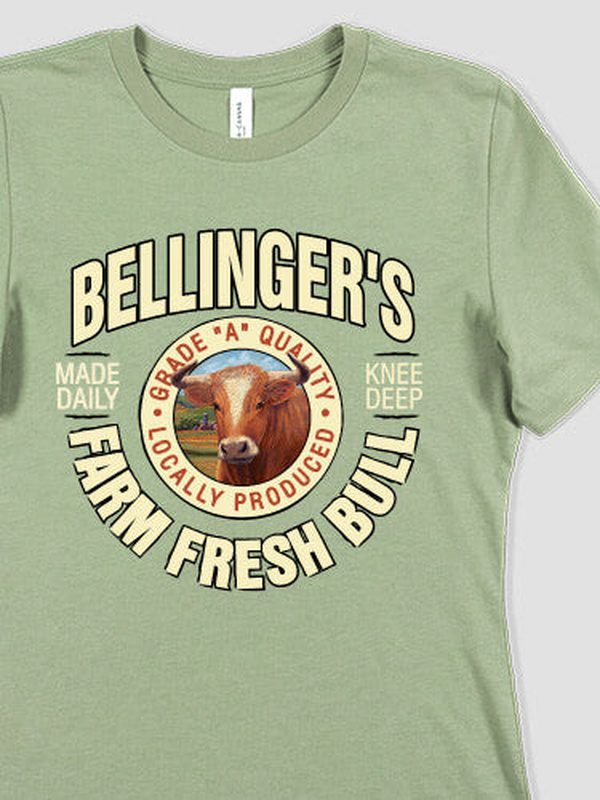 Farm Fresh Bull : Premium Printed T-Shirts