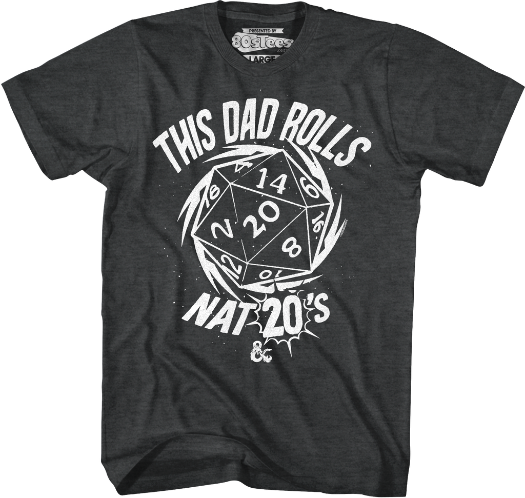Vintage This Dad Rolls Nat 20's Dungeons & Dragons T-Shirt product image 1