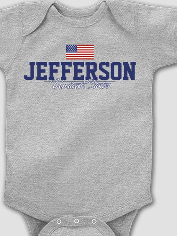 American Flag : Printed Baby Bodysuits