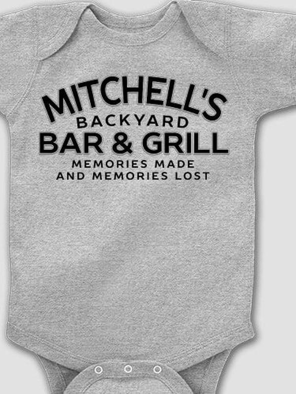 Backyard Bar and Grill : Printed Baby Bodysuits