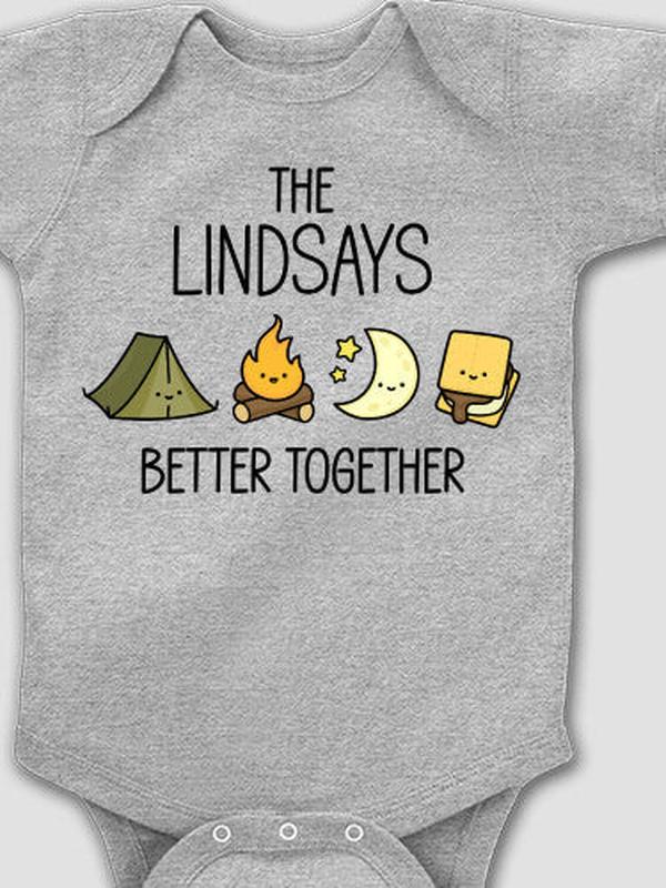 Better Together Camping : Printed Baby Bodysuits