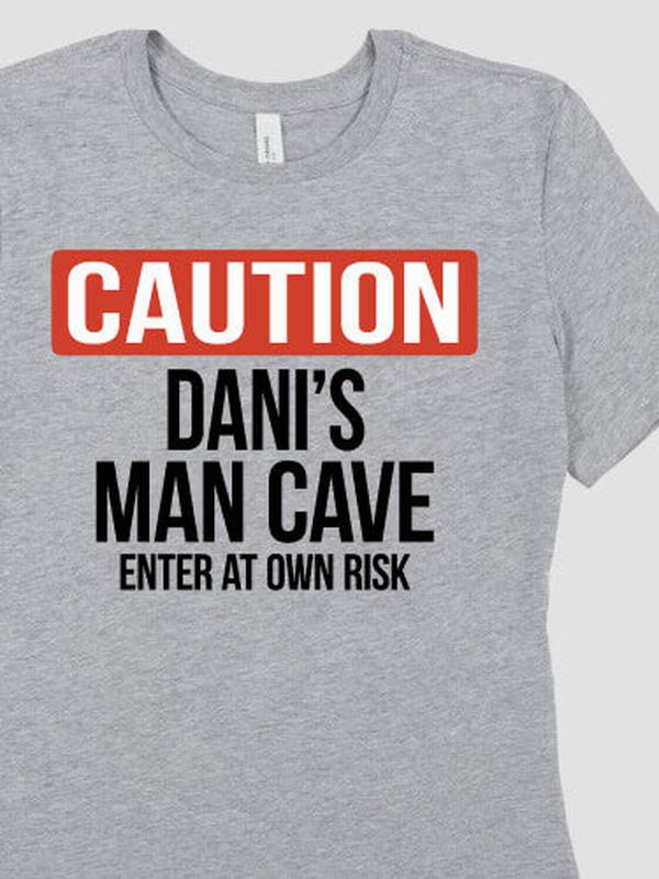 Caution Man Cave : Premium Printed T-Shirts