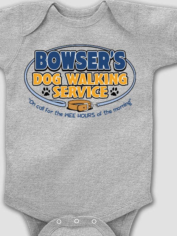 Dog Walking Service : Printed Baby Bodysuits
