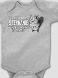 Excuse Me Squirrel : Printed Baby Bodysuits