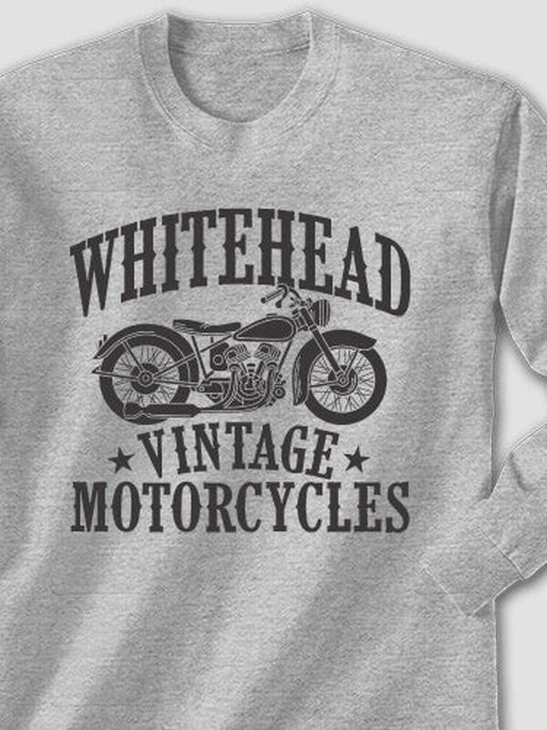 Vintage Motorcycles : Printed Long Sleeves