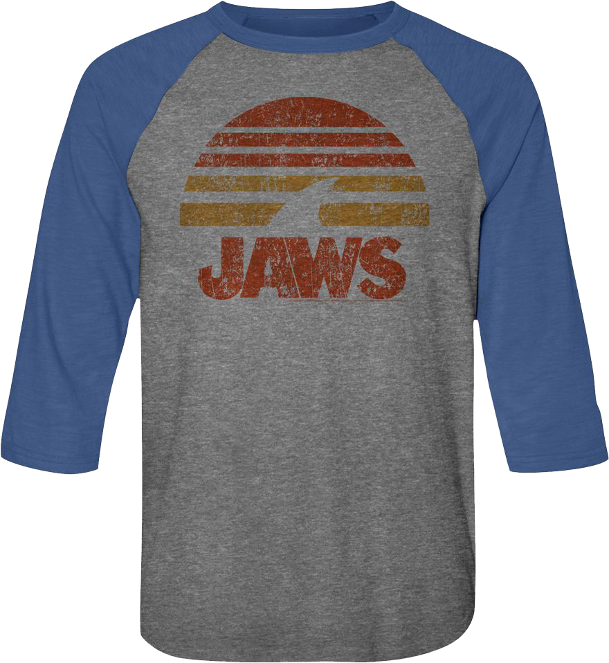 Sunset Fin Jaws Raglan Baseball Shirt product image 1