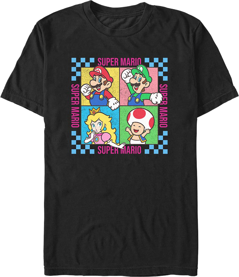 Super Mario Bros. Four Square Nintendo T-Shirt product image 1