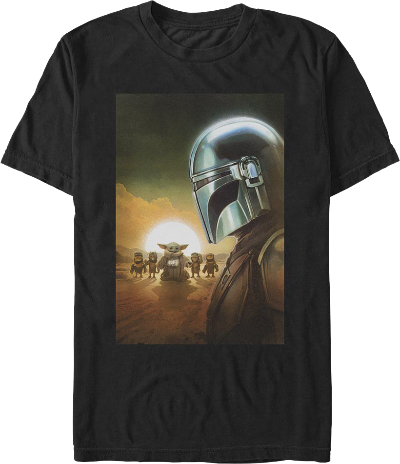 The Mandalorian And Grogu Most Wanted Poster Star Wars T-Shirt