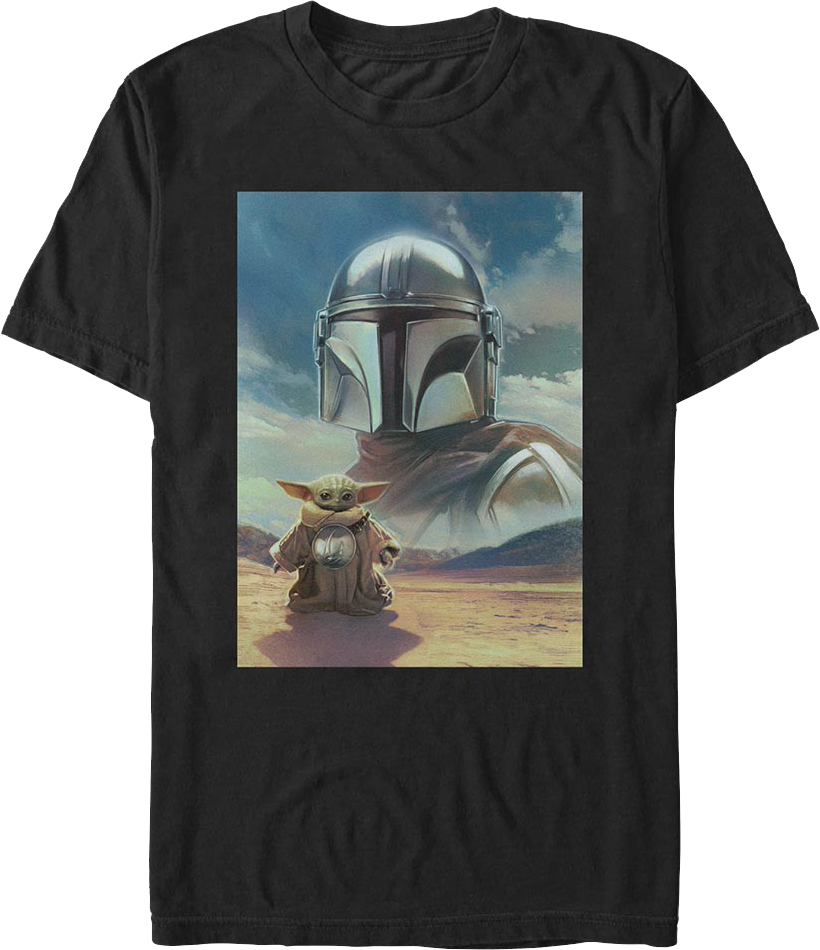 The Mandalorian And Grogu Poster Star Wars T-Shirt
