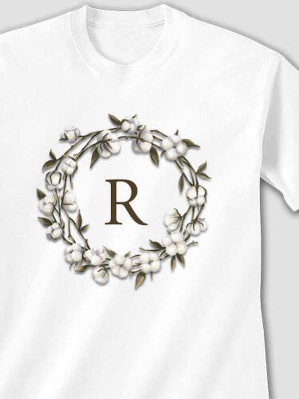Cotton Wreath Monogram : Printed T-Shirts