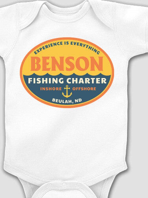 Fishing Charter : Printed Baby Bodysuits