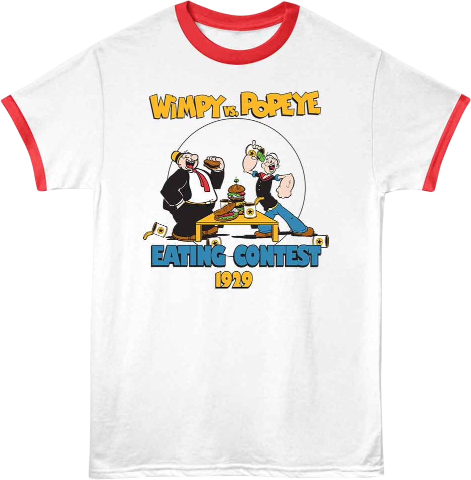 Wimpy vs. Popeye Eating Contest Ringer Shirt product image 1