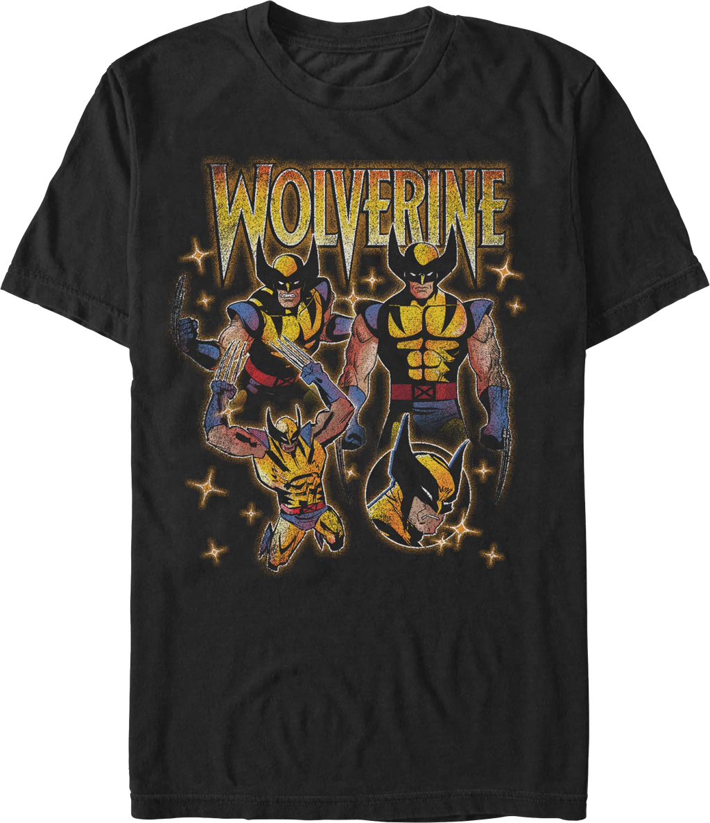 Wolverine Starry Collage Marvel Comics T-Shirt product image 1