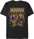 Wolverine Starry Collage Marvel Comics T-Shirt product image 1