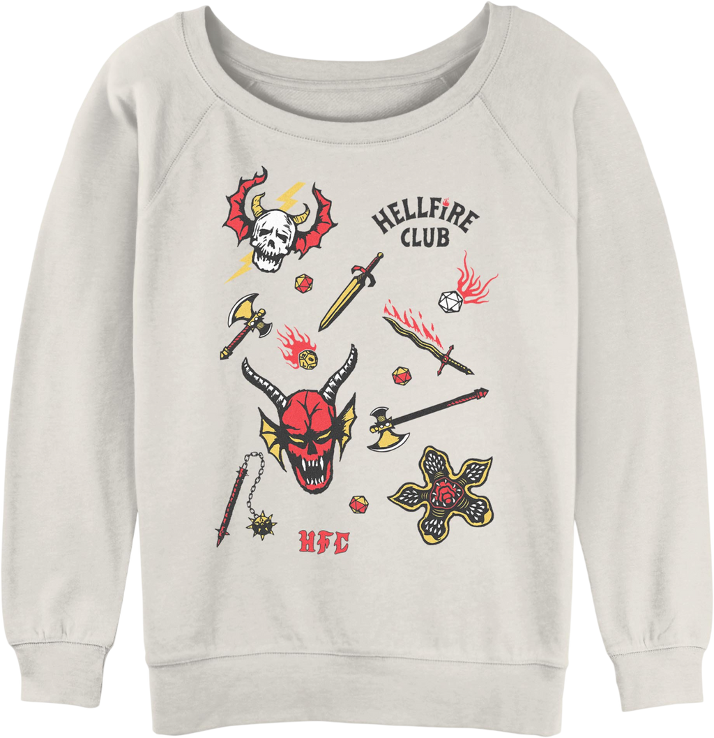 Womens Hellfire Club Collage Stranger Things Sweatshirt product image 1