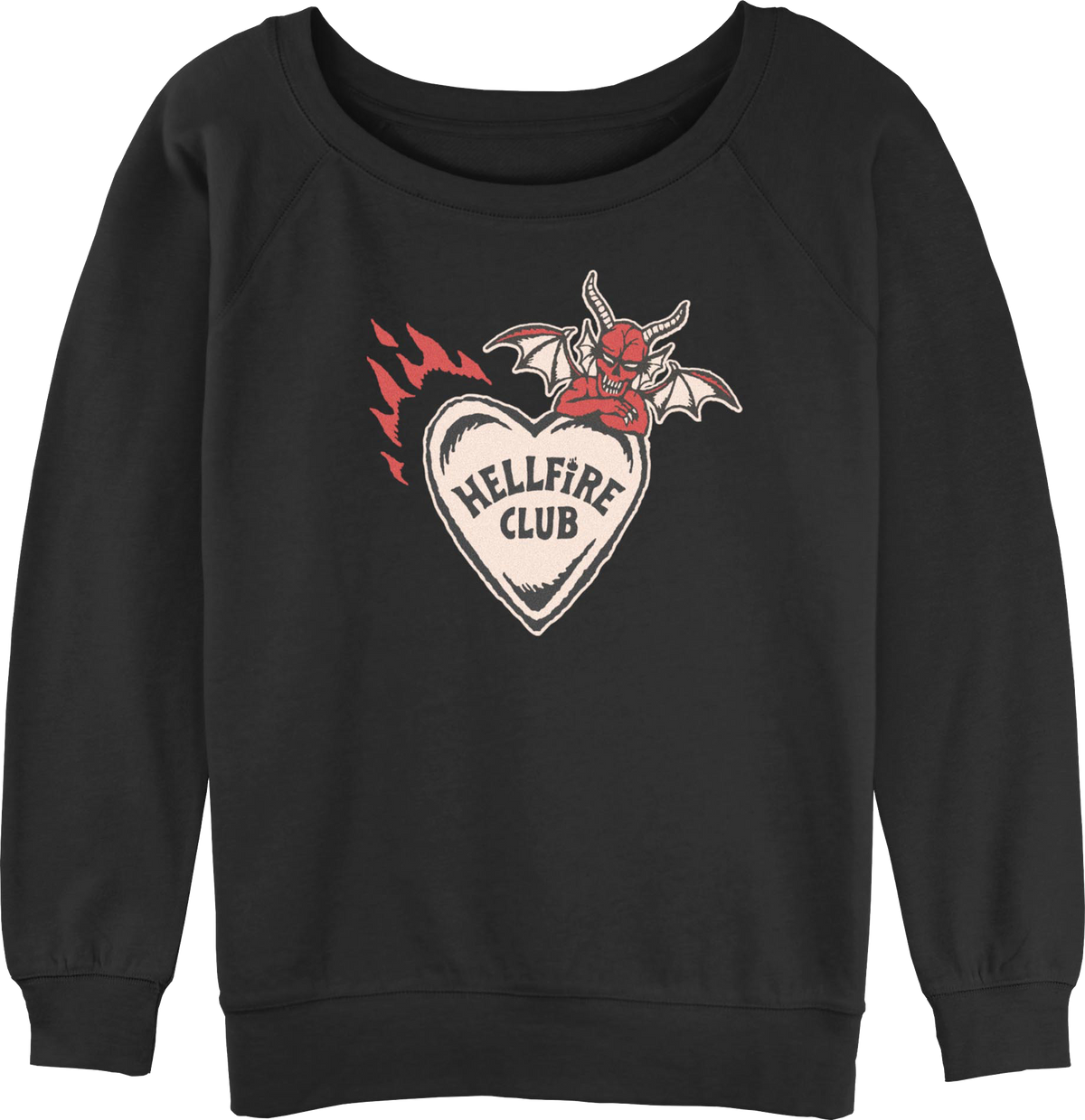 Womens Hellfire Club Heart Stranger Things Sweatshirt product image 1